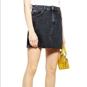 TOPSHOP black moto denim skirt 6